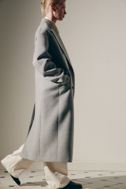 STRAIGHT FIT WOOL-BLEND COAT