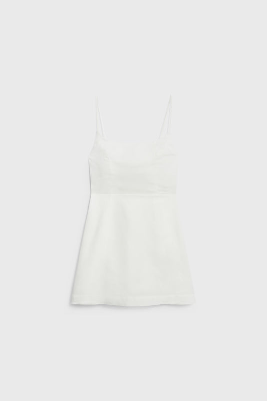 LINEN BLEND MINI DRESS