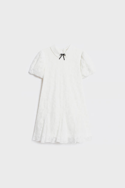 FLARED LACE DRESS - LIMÉ