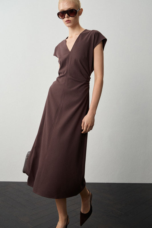 DRAPED VISCOSE-BLEND DRESS